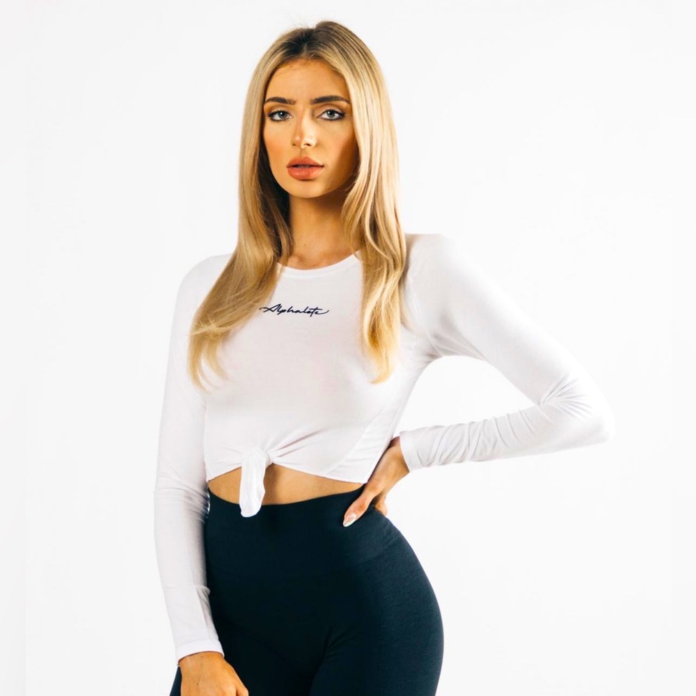 Alphalete tie front long sleeve